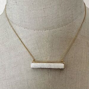 Luna Norte white druzy bar pendant necklace